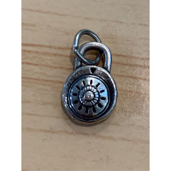 .925 Lock Sterling Silver Jewelry Charm - Picture 1 of 4